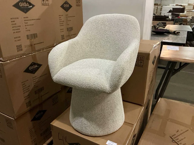 Giga meubel minthe taupe eetkamerstoel (6x) - afbeelding 1 van  5