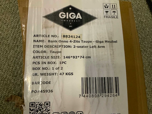 Giga meubel onno taupe bankstel - afbeelding 6 van  6