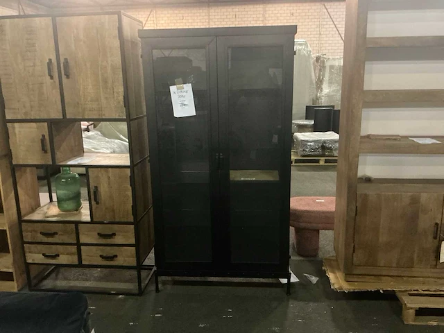 Giga meubel store metal zwart 8820394 vitrinekast - afbeelding 2 van  4
