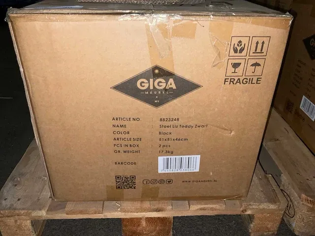 Gigameubel - liz teddy - eetkamerstoel 882348 (4x) - afbeelding 4 van  4
