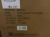 Gigameubel aimee beige 8823728 eetkamerstoel (10x) - afbeelding 9 van  10