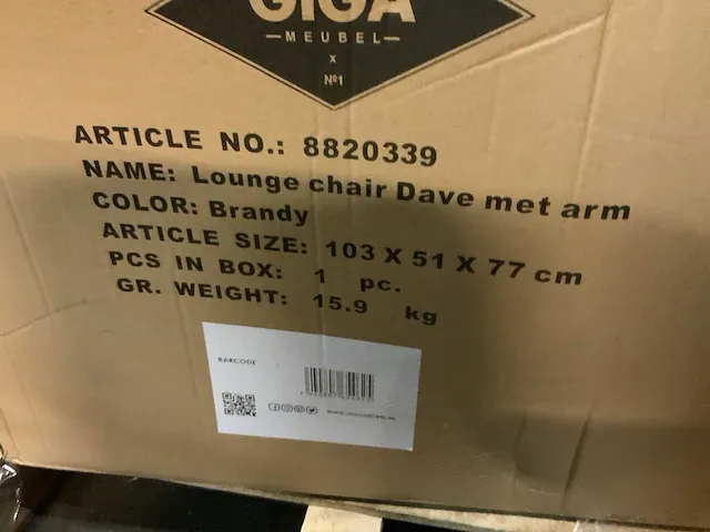 Gigameubel dave 8820339 fauteuil - afbeelding 2 van  4