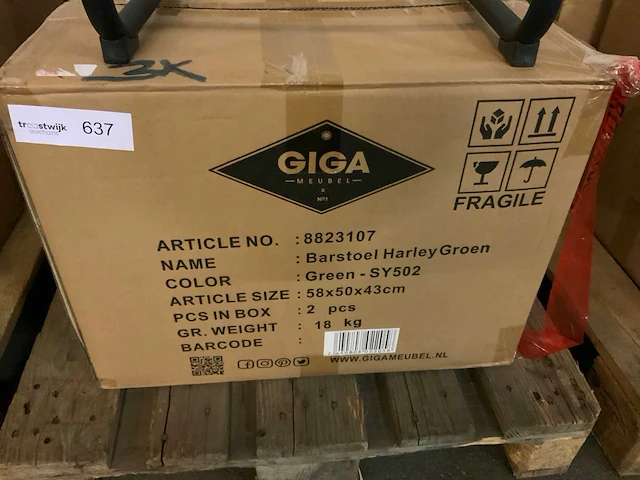 Gigameubel harley 8823108 barkruk (3x) - afbeelding 3 van  3