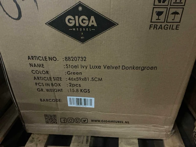 Gigameubel jamie luxe eetkamerstoel (6x) - afbeelding 5 van  5