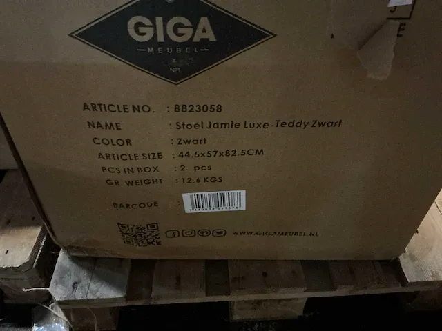 Gigameubel jamie luxe teddy eetkamerstoel (4x) - afbeelding 6 van  6