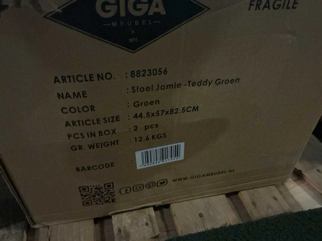 Gigameubel jamie teddy 8823056 eetkamerstoel (10x) - afbeelding 5 van  5