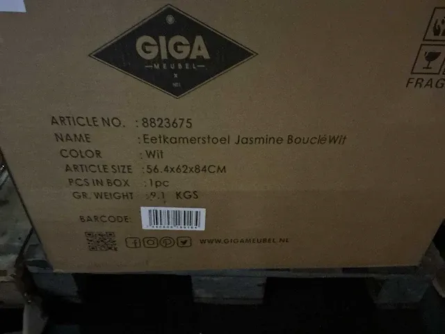 Gigameubel jasmine 8823675 eetkamerstoelen (4x) - afbeelding 5 van  5