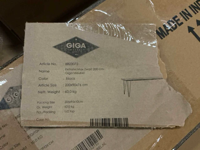 Gigameubel max eetkamertafel zwart 200cm - afbeelding 4 van  4