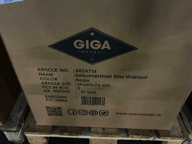 Gigameubel mila 8824714 eetkamerstoel (10x) - afbeelding 3 van  3
