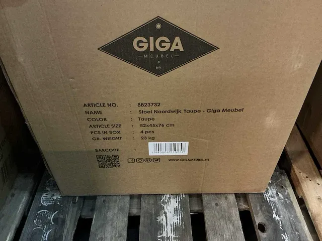 Gigameubel noordwijk 8823732 eetkamerstoelen (4x) - afbeelding 5 van  5