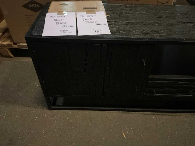 Gigameubel pure black tv meubel - afbeelding 5 van  7