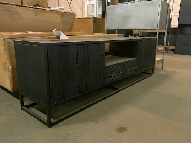 Gigameubel pure black tv meubel - afbeelding 1 van  7