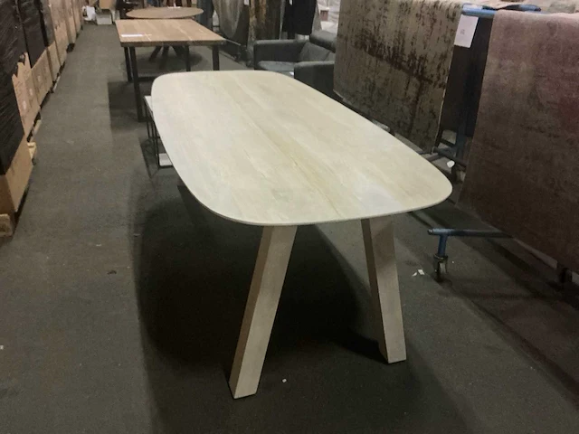 Gigameubel sensi eetkamertafel zwart natural bleached deens ovaal 240cm - afbeelding 2 van  5