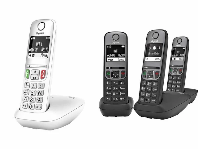Gigaset a605 draadloze huistelefoon - gemakkelijk in gebruik - verlichte toetsten - goed contrast - wit + gigaset a705 trio - afbeelding 1 van  2