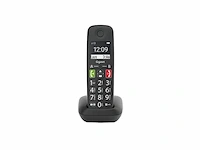 Gigaset e290 e draadloze thuistelefoon voor senioren met zeer grote verlichte toetsen compatibel met gehoorapparaat zwart - afbeelding 1 van  3