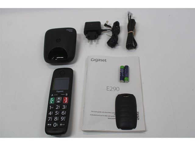 Gigaset e290 e draadloze thuistelefoon voor senioren met zeer grote verlichte toetsen extra luid belvolume functie compatibel met gehoorapparaat zwart - afbeelding 2 van  2