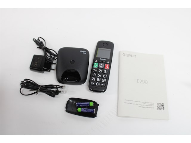 Gigaset e290 e draadloze thuistelefoon voor senioren met zeer grote verlichte toetsen extra luid belvolume functie compatibel met gehoorapparaat zwart - afbeelding 2 van  2