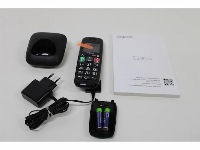 Gigaset e290ehx draadloze handset voor senioren om verbinding te maken met uw dect basisstation zeer grote en verlichte knoppen extra luid geluid zwart - afbeelding 2 van  3