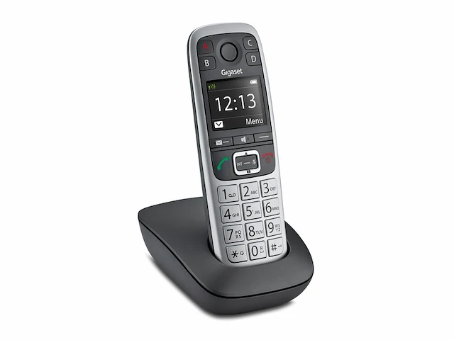 Gigaset e560 draadloze telefoon - voor seniorennoodoproeptoets voor 4 sos-nummers zilver - afbeelding 1 van  5