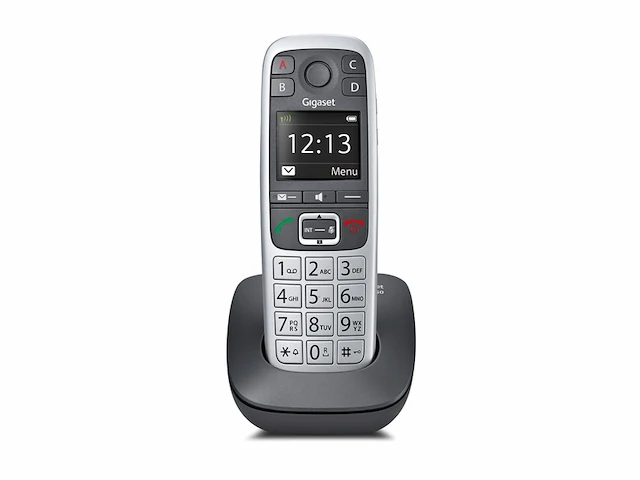 Gigaset e560 draadloze telefoon - voor seniorennoodoproeptoets voor 4 sos-nummers zilver - afbeelding 2 van  5