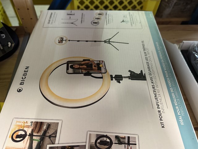 Gimbal voor smartphone, 1x led ringlamp op statief - afbeelding 6 van  7
