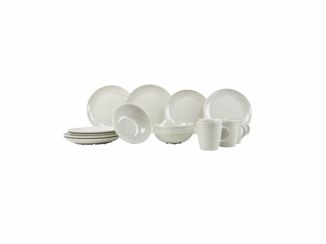 Gimex solid line servies granite beige 16-delig - afbeelding 1 van  1