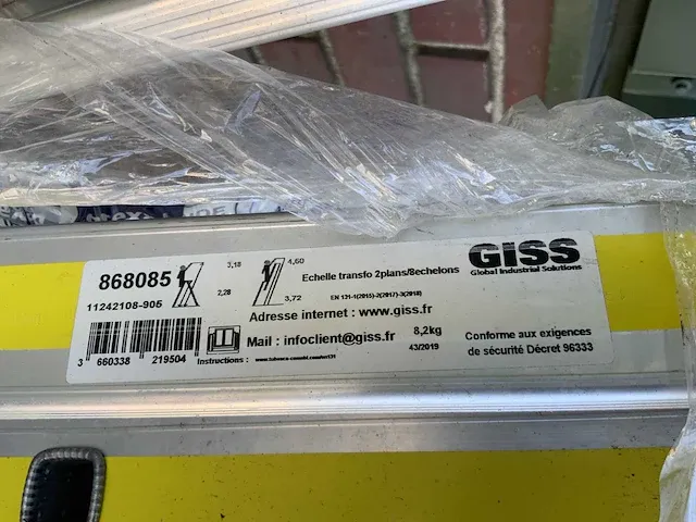 Giss 868085 2 x 8 aluminium ladder (2x) - afbeelding 6 van  8