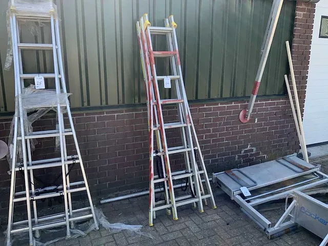 Giss 868085 2 x 8 aluminium ladder (2x) - afbeelding 1 van  8