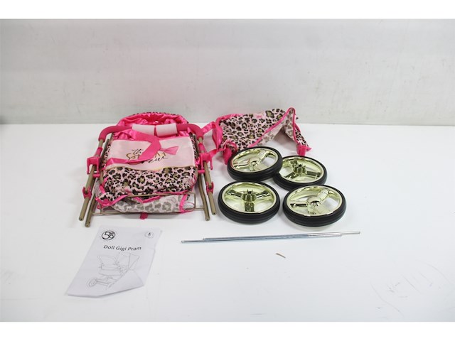 Glam crew the glam crew poppenwagen gigi met luipaardprint roze/goud - afbeelding 2 van  2