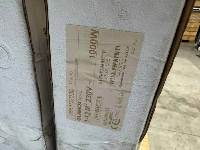 Glamox - 1000w - elektrische convector warmtepaneel (2x) - afbeelding 3 van  4