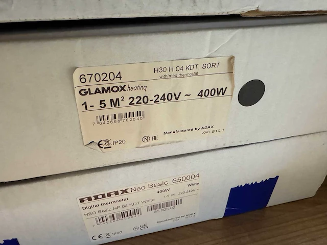 Glamox - h30 h 04 kdt - elektrische convector warmtepaneel (3x) - afbeelding 4 van  5