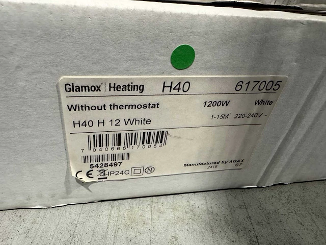 Glamox - h40 h 12 - elektrische convector warmtepaneel (2x) - afbeelding 4 van  4