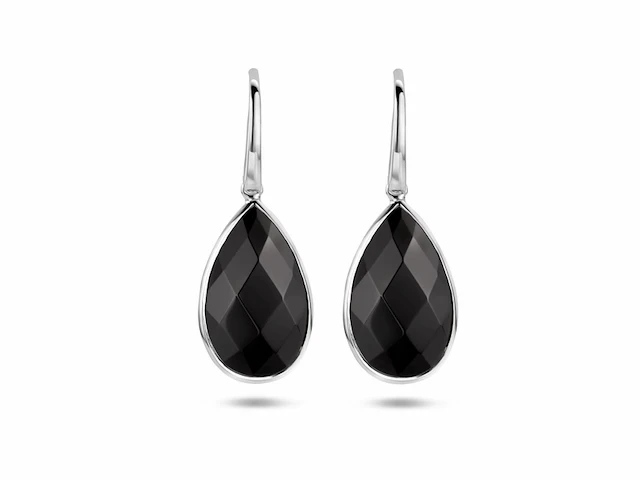 Glams oorhangers onyx franse haak zilver - afbeelding 1 van  1