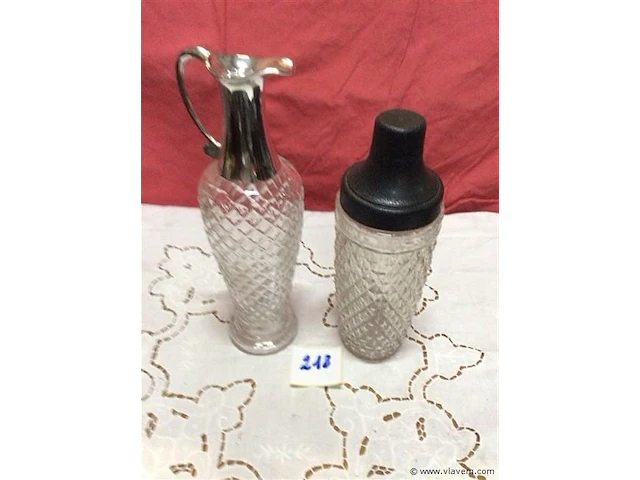 Glas shaker + kan - afbeelding 1 van  2