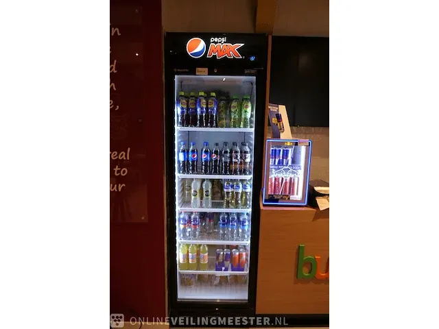 Glasdeur koelkast met inhoud metalfrio, vertical cooler, d 372 sc m4c - afbeelding 1 van  11