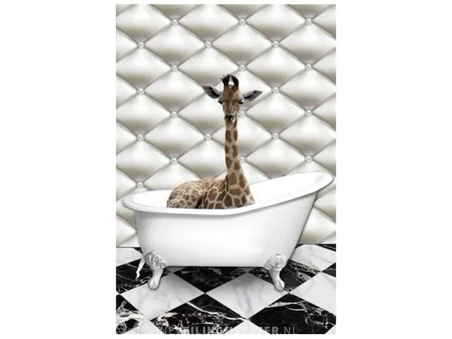 Glasschilderij giraffe 80x120 - afbeelding 1 van  2
