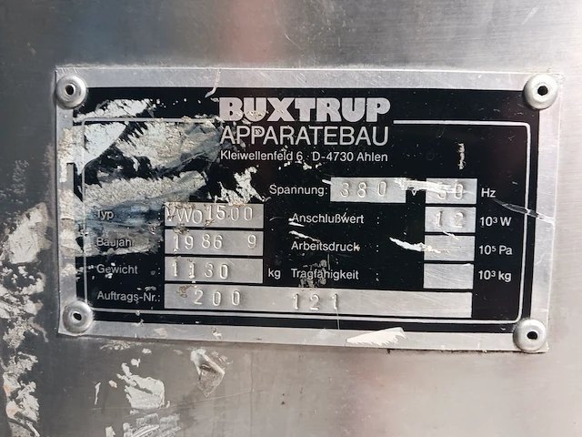 Glaswasmachine met toebehoren buxtrup, vwo1500, bouwjaar 1986 - afbeelding 2 van  66