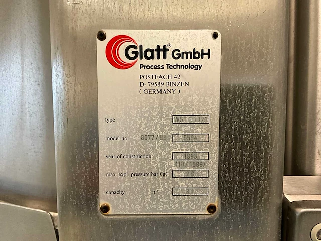 Glatt wsg cd 120 wervelbed droogsysteem - afbeelding 8 van  33