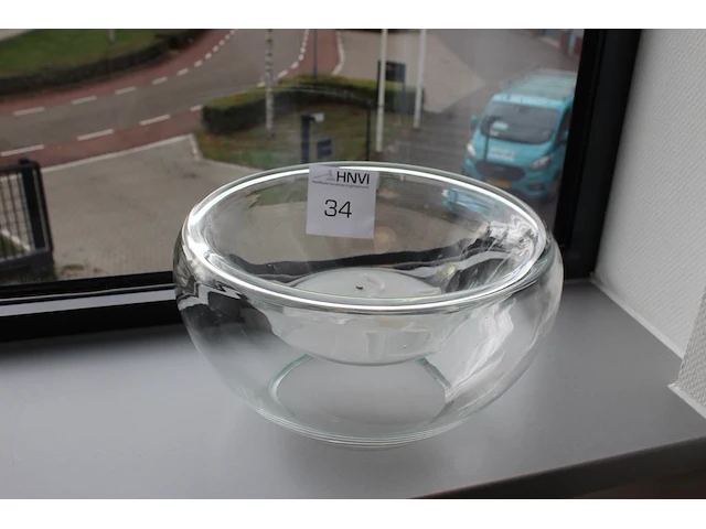 Glazen kom doorsnede 34 cm. - afbeelding 1 van  1