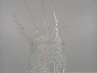 Glazen kunstwerk, f. van den berg, glas en schelpjes, 2000 - afbeelding 1 van  5