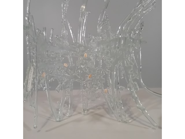 Glazen kunstwerk, f. van den berg, glas en schelpjes, 2000 - afbeelding 3 van  5