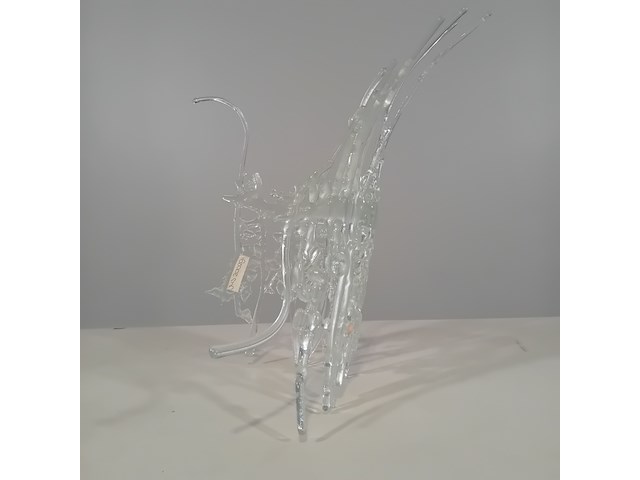 Glazen kunstwerk, f. van den berg, glas en schelpjes, 2000 - afbeelding 4 van  5