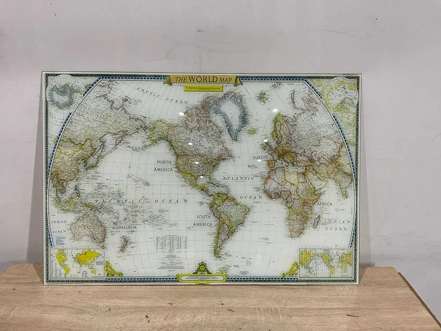 Glazen plaat wereld kaart 60x90 cm (12x) - afbeelding 3 van  5