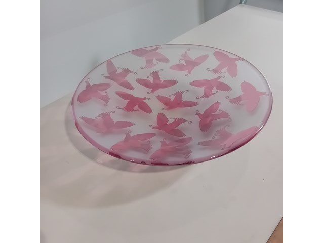 Glazen schaal, olaf stevens, vogelschaal, 2001 - afbeelding 3 van  6