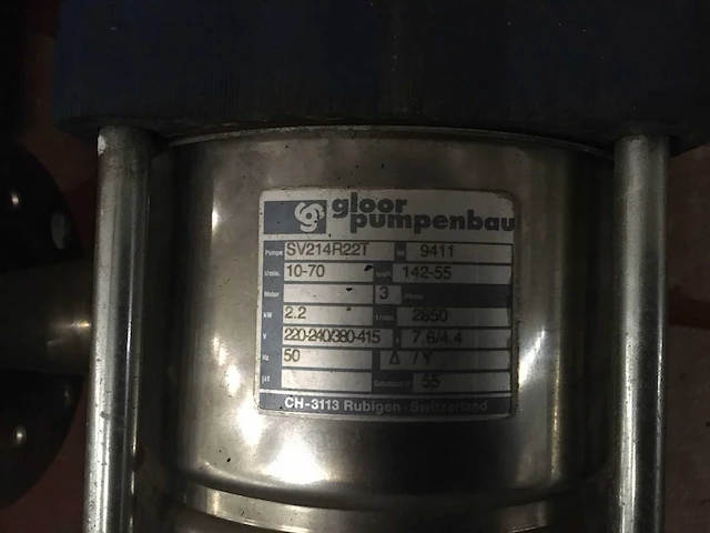Gloor pumpenbau meertraps verticale centrifugaalpomp - afbeelding 5 van  5
