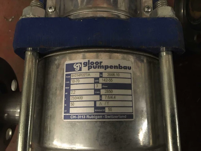Gloor pumpenbau meertraps verticale centrifugaalpomp - afbeelding 5 van  5