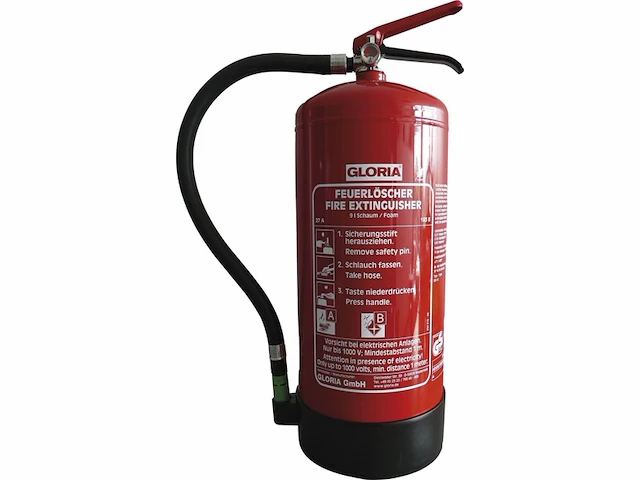 Gloria sd9e brandblusser, schuimblusser, fluorvrije schuimblusser, 9 liter, brandblusser voor brandklasse a/b - afbeelding 1 van  1