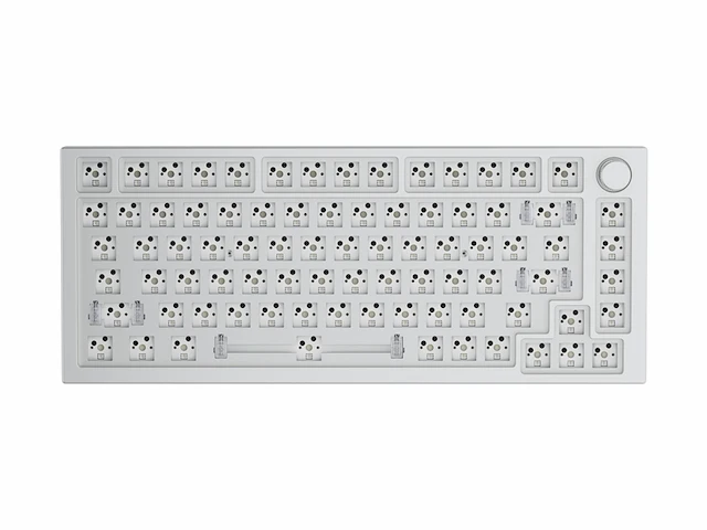 Glorious gaming gmmk pro 75% barebones (frame only) modulair mechanisch gaming toetsenbord,rgb, volledig aanpasbaar qwerty wit - afbeelding 1 van  6