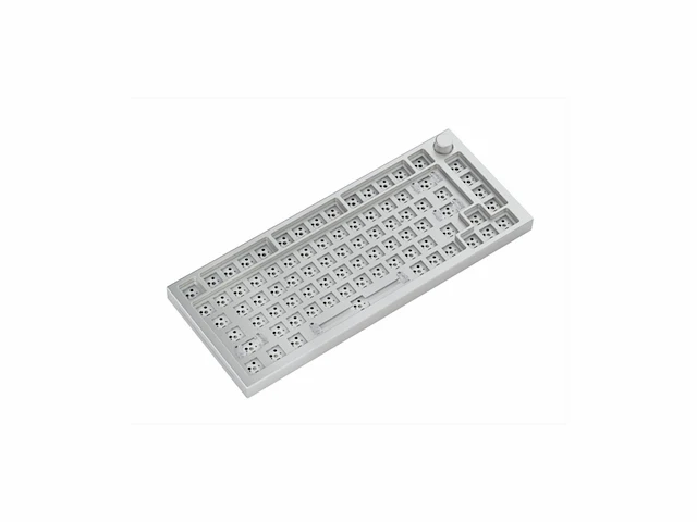 Glorious gaming gmmk pro 75% barebones (frame only) modulair mechanisch gaming toetsenbord,rgb, volledig aanpasbaar qwerty wit - afbeelding 2 van  6