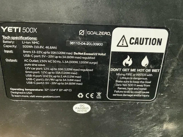 Goal zero yeti 500x acculader/ portable powerstation - afbeelding 3 van  3